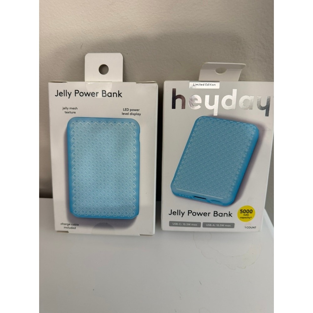 Heyday Jelly Power Bank 2-Pack Unisex OS Blue 5000mAh Limited Edition NWT